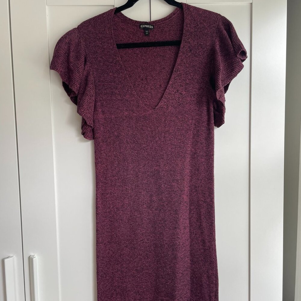 Express Deep V Neck Sweater Dress